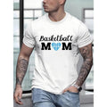100% cotton T-shirt, Basketball Mom Print Tee Shirt, Tees For Men, Casual Short Sleeve T-shirt For Summer Made in USA...