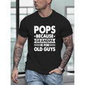 100% cotton T-shirt, Men's POPS Graphic Print T-shirt, Summer Trendy Athletic Short Sleeve Tees For Males, Stylish Casual...