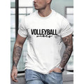 100% Cotton Volleyball Print Round Crew Neck Short Sleeve Simple Regular Fit Casual Comfy Breathable Top Spring Summer Leisure Vacation As Made USA T-Shirts, Hoodie, Sweatshirt