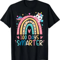 100 Day of School Shirt, 100 Days Smarter Unicorn 100th Day of School Funny T-Shirt