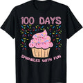 100 Day of School Shirt, 100 Days Sprinkled With Fun Cupcake 100th Day Of School Funny T-Shirt