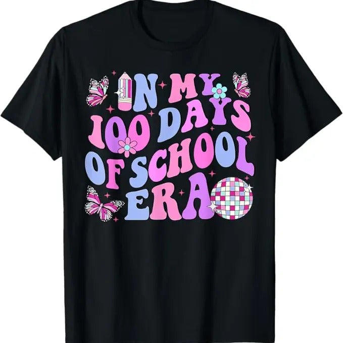 100 Day of School Shirt, In My 100 Days of School Era Retro Disco Funny T-Shirt