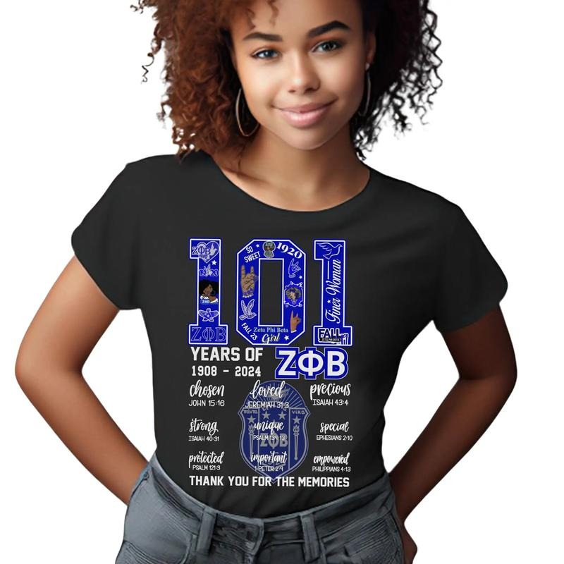101 Year Of Zeta Phi Beta Shirt, Zeta Phi Beta Sorority Inspired Finer T-Shirt Zeta Tees Z-Phi Shirts Finer Womanhood...