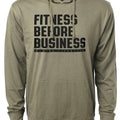 110. Fitness Before Business Funny Workout Gym Hoodie for Men Cotton Menswear T-Shirts, Sweatshirt | GrindPrints.com