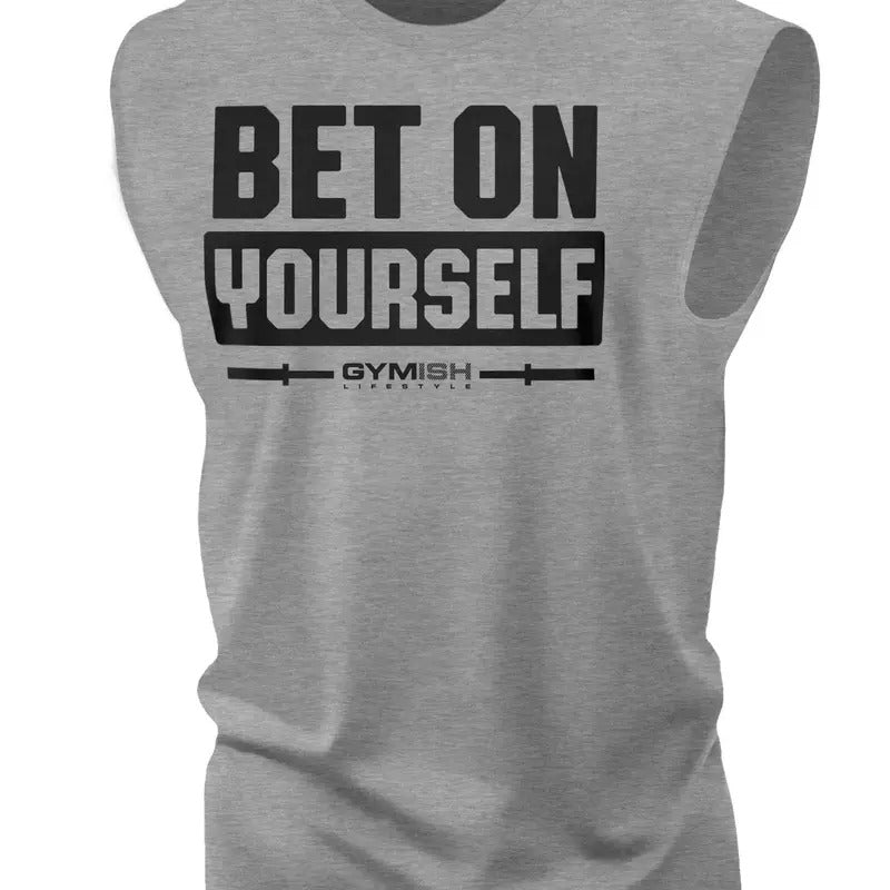 117. Bet On Yourself Workout Funny Muscle Tank Top for Men T-Shirts, Hoodie, Sweatshirt | GrindPrints.com