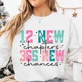 12 New Chapters 365 New Chances Sweater, Happy New Year 2025, Neww Years Shirt Hoodie, Sweatshirt | GrindPrints.com