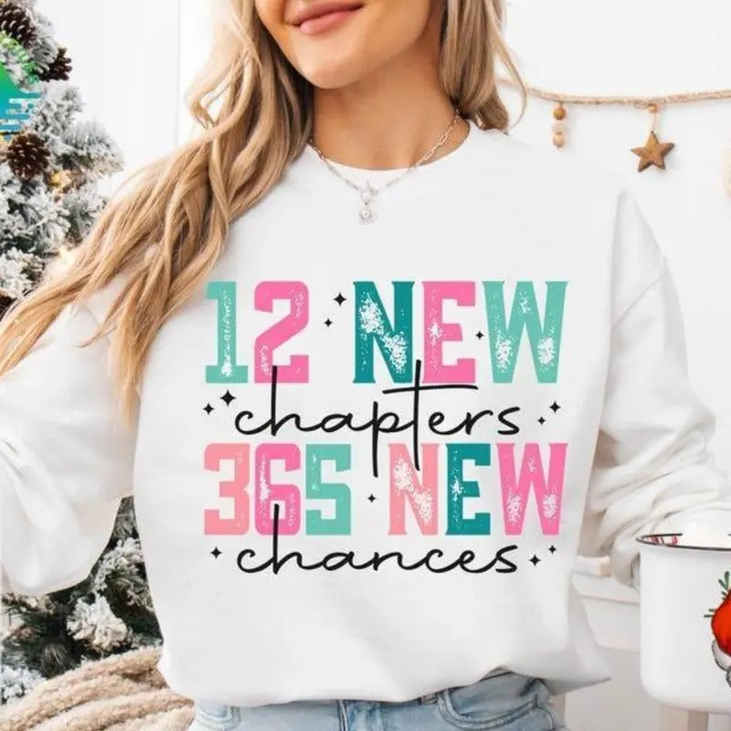 12 New Chapters 365 New Chances New Year 2025 Shirt Happy New Year 2025 Shirt New Year Crew 2025 Shirt T-Shirts, Hoodie, Sweatshirt