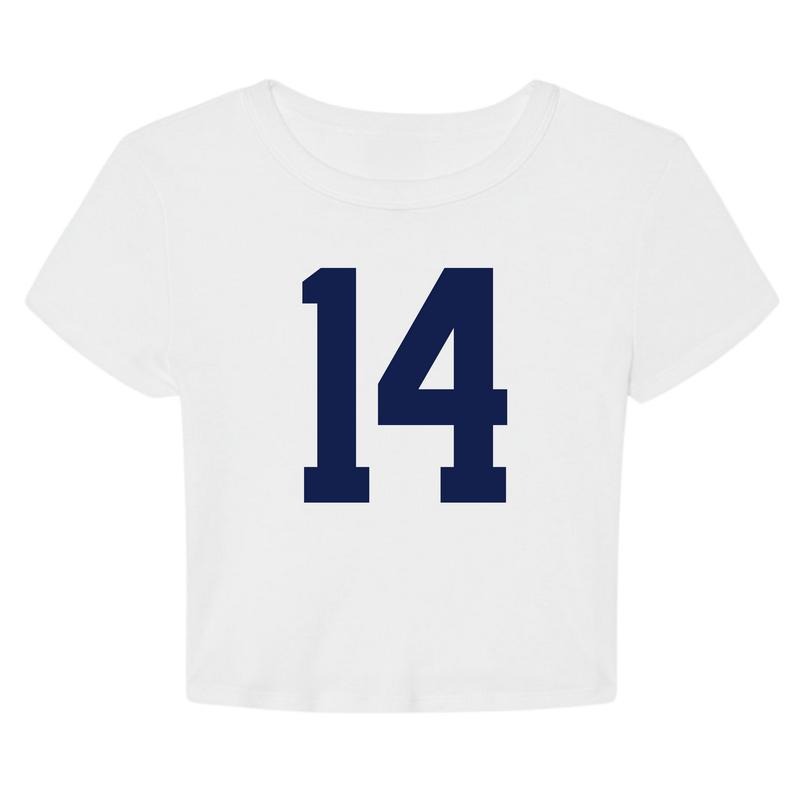 14 Graphic Cropped Summer Casual T-Shirt Hoodie, Sweatshirt | GrindPrints.com