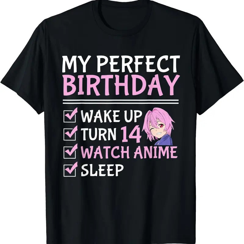 14Th Perfect Birthday Watch Anime 14 Years Old Anime Girls TShirt Hoodie, Sweatshirt | GrindPrints.com