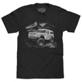 1970s Ford Bronco Mountain T-Shirt - Black Hoodie, Sweatshirt | GrindPrints.com