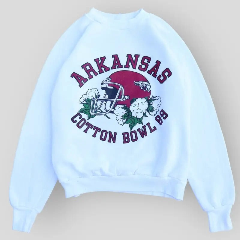 1989 Arkansas Cotton Bowl Crewneck Basic Sweatshirt Cotton T-Shirts, Hoodie | GrindPrints.com
