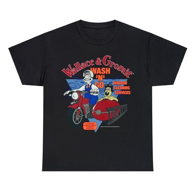 1989 Wallace and Gromit Wash Go Unisex T-Shirt, Vtg 80s Wallace and Gromit Graphic Tee Hoodie, Sweatshirt | GrindPrints.com