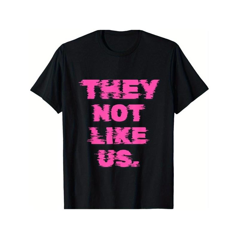 [1pc "They Not Like Us" Print ] "They Not Like Us" Print 100% Cotton Casual Crew Neck Non Stretch Knit Fabric Regular Fit Made Usa T-Shirts, Hoodie, Sweatshirt