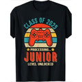 1pc 2025 Class Junior Level Unlocked Game Controller 100% Cotton Crew Neck Short Sleeve Casual Fit Knit Fabric Digital Heat Transfer Print Geometric Pattern Regular Length Weekend Casual Made Usa T-Shirts, Hoodie, Sweatshirt