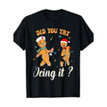1pc Christmas Novelty T-Shirt, Men'S Casual Crew Neck Cotton Tee with Slight Stretch, Tropical Gingerbread Man Graphic,...