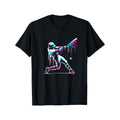 1pc Men'S Baseball Bat Print T-Shirt, Crew Neck, All-Season Sports Graphic Tee with Slight Stretch, Casual Short Sleeve...