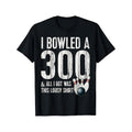 1pc Men'S Bowling 300 Score Graphic Tee, Cotton Sports Crew Neck T-Shirt with Slight Stretch, All-Season Knit Fabric,...