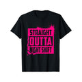 1pc Men'S Casual Cotton T-Shirt with "Straight Outta Night Shift" Graphic - Comfortable Knit Crew Neck Tee for Sports,...