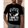 1pc Men'S Casual Cotton T-Shirt with Slight Stretch, Crew Neck, Geometric-Patterned Applique, Sports & Outdoor Themed,...