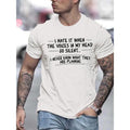 1pc Men'S Casual Crew Neck T-Shirt, 100% Cotton Knit Fabric with Slight Stretch, Summer Fashion Printed Tee with...