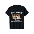 1pc Men'S Casual Round Neck T-Shirt - Dogs Make Me Happy, Humans Make My Head Hurt - Summer Cotton Tee with Geometric Dog...
