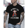 1pc Men's Christmas Motorcycle Santa 3D Print T-Shirt