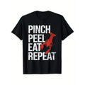 1pc Pinch Peel Eat Repeat Crawfish Seafood Boil Lobster Crayfish T-Shirt, 100% Cotton Crew Neck, Breathable & Washable,...