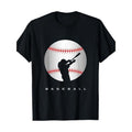 1pc Sports Fan Baseball Bat & Ball Print T-Shirt - 100% Cotton Crew Neck Tee - Knit Fabric Non-Stretch - All-Season Adult...