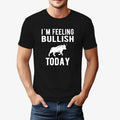 1pc Unisex Cotton Casual T-Shirt with Cartoon Bull Print, Short Sleeve, Regular Fit, Knitted Fabric, No Pocket