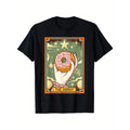 1pc Unisex Cotton Casual T-Shirt with Donut Graphic - Comfortable Round Neck, Printed Design, All-Season, 220Gsm Knit...