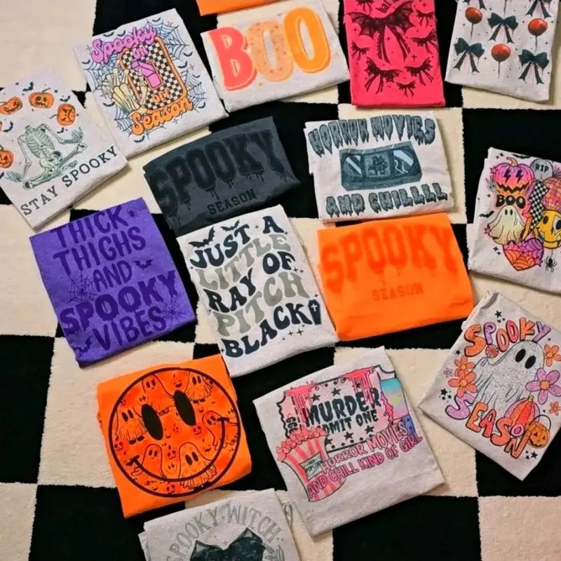 2 Graphic Tees Halloween Spooky Season Bundle Hoodie, Sweatshirt | GrindPrints.com