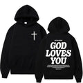 2 Side God loves you Hoodie, Christian Hoodie, Thanksgiving Hoodie, Jesu love you, Jesu shirt, Christmas shirt, Menswear...