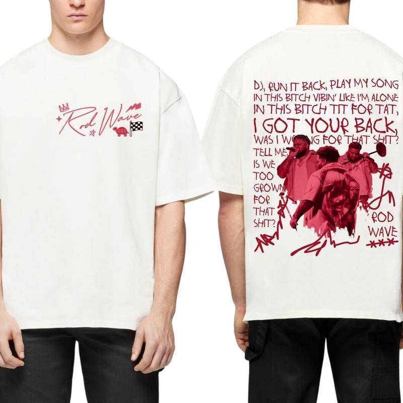 2-Sided Rod Wave New Song Lyrics Shirts - RW New Album Merch | Official Concert T-Shirt, Sweatshirt, Hoodie | GrindPrints.com