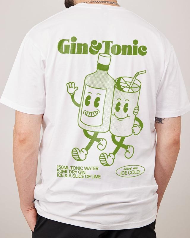 2 Sides GIN AND TONIC Meme T Shirt, Unisex Retro Cartoon Aesthetic T Shirts, Men Summer Fashion Cotton, Cotton Menswear,...