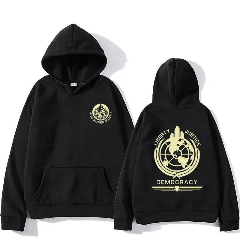 2 Sides Helldivers Game Hoodie, Gift For Fan, Gift For Her, Gift For Him T-Shirts, Sweatshirt | GrindPrints.com