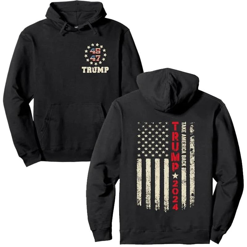 2 Sides Trump 2024 Take America Back Hoodie, Gift For Fan, Gift For Her, Gift For Him T-Shirts, Sweatshirt | GrindPrints.com