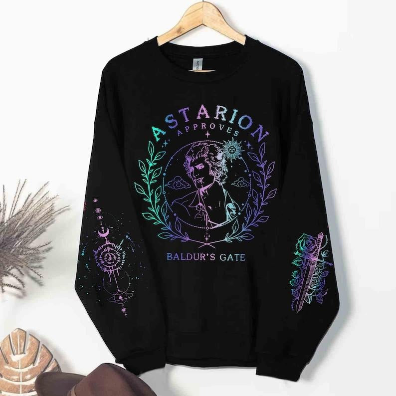 2 Slide Design, Astarion Sweatshirt, Baldurs Gate 3 Astarion Sweatshirt, Video Game Shirt, Astarion Rogue, Astarion Vamp...