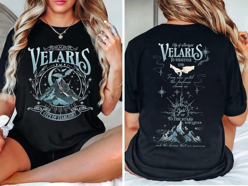 2 Slide Velaris City Starlight Shirt Court Thorns Roses Shirt Night Court Acotar Acotar Shirt Book Lover Womenswear T-Shirts, Hoodie, Sweatshirt