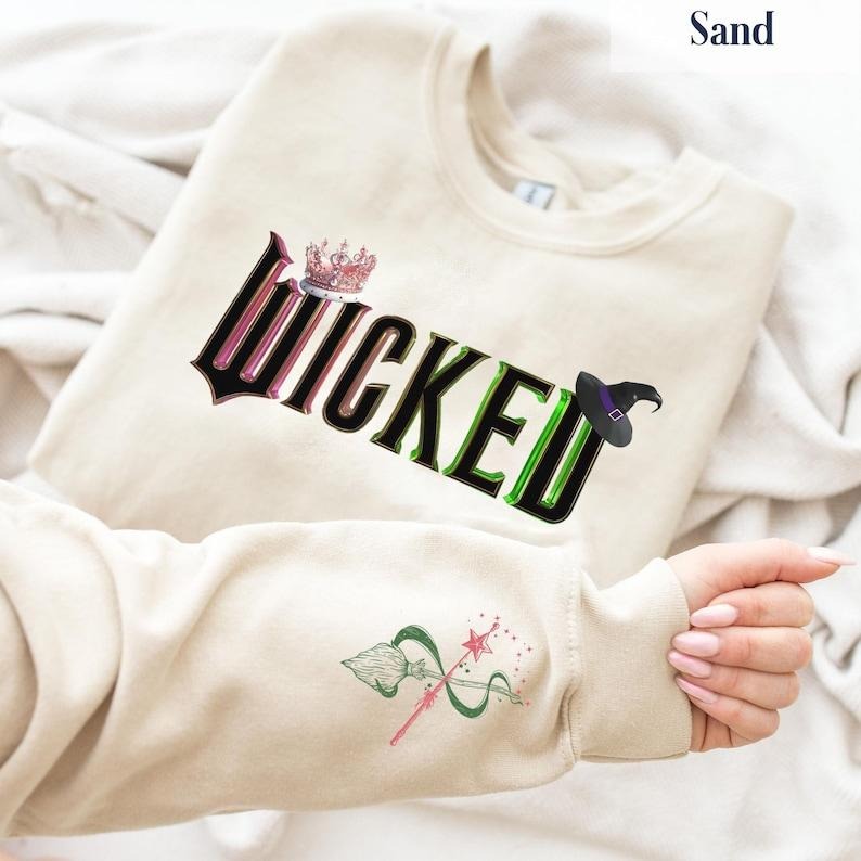 2 Slide, Wicked Glinda Elphaba Sweatshirt, Defy Gravity Broomstick Magic Wand, Wizard Movie Shirt Wicked Musical Fan Gift...