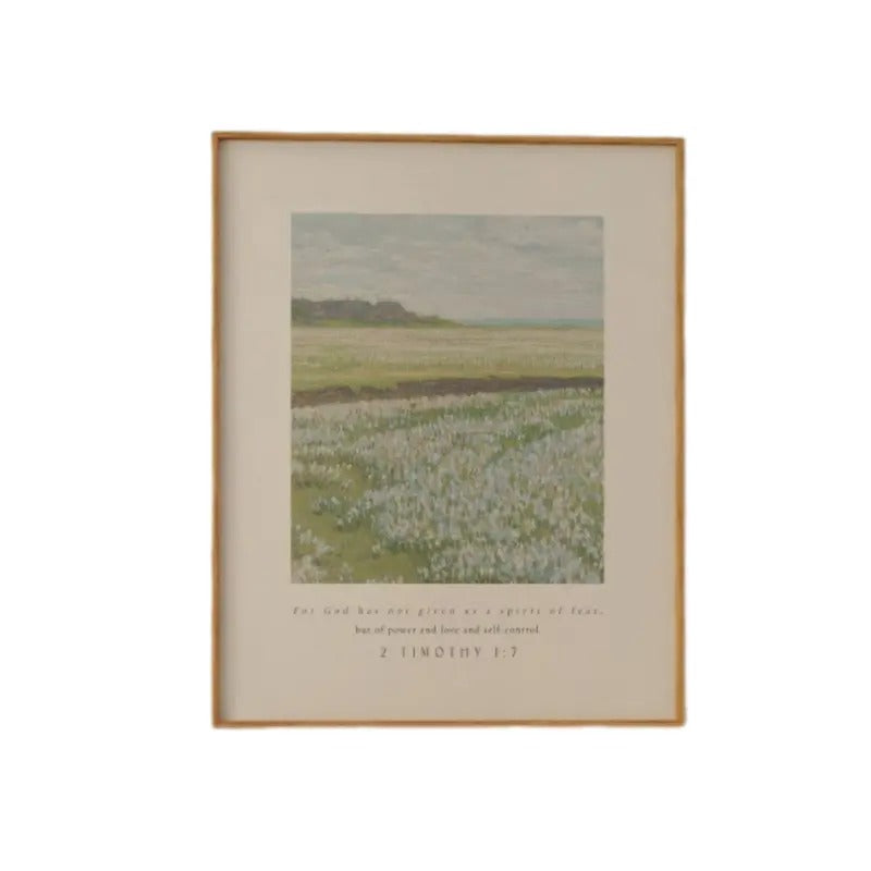 2 Timothy 1:7 Floral Landscape Poster, Christian Home Decor, Christian Faith, Gifts For Christian Friends Wall Decor,...