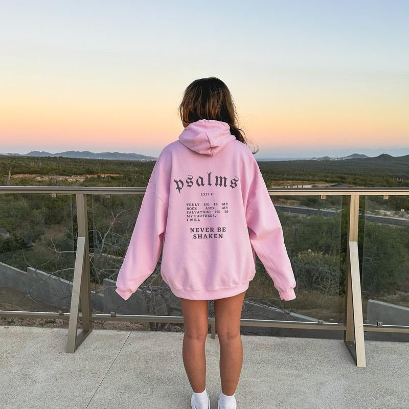 2 sides Psalms 62:2 Never Be Shaken Christian Hoodie, Bible Verse Hoodie  T-shirt, sweater and Hoodie Sweatshirt
