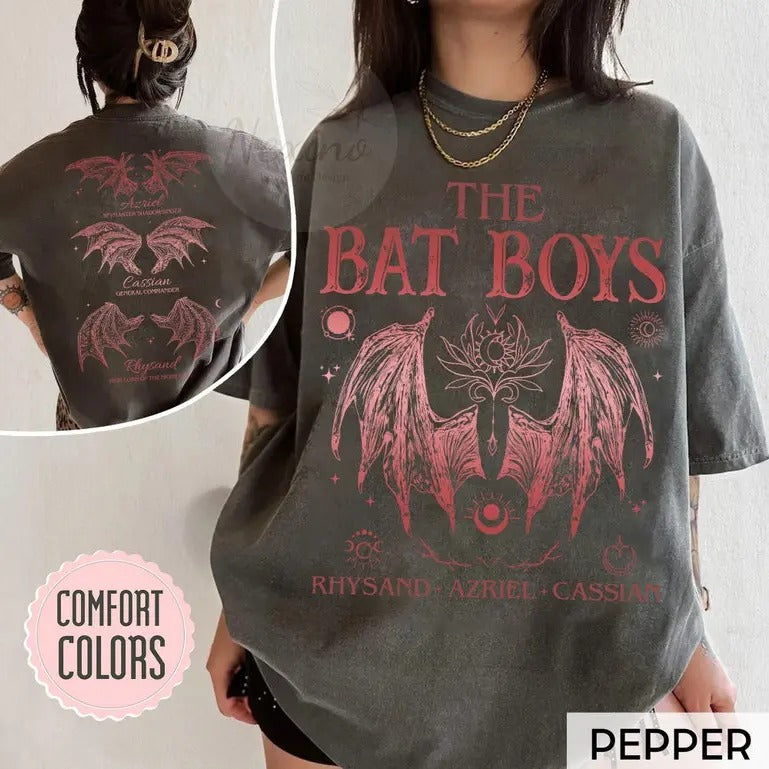 2 Slides Bat Acotar Shirt Bat Wings Shirt Book Lover Shirt Book Fandom Feyre Acotar Shirt SJM Night Court T-Shirts, Hoodie, Sweatshirt