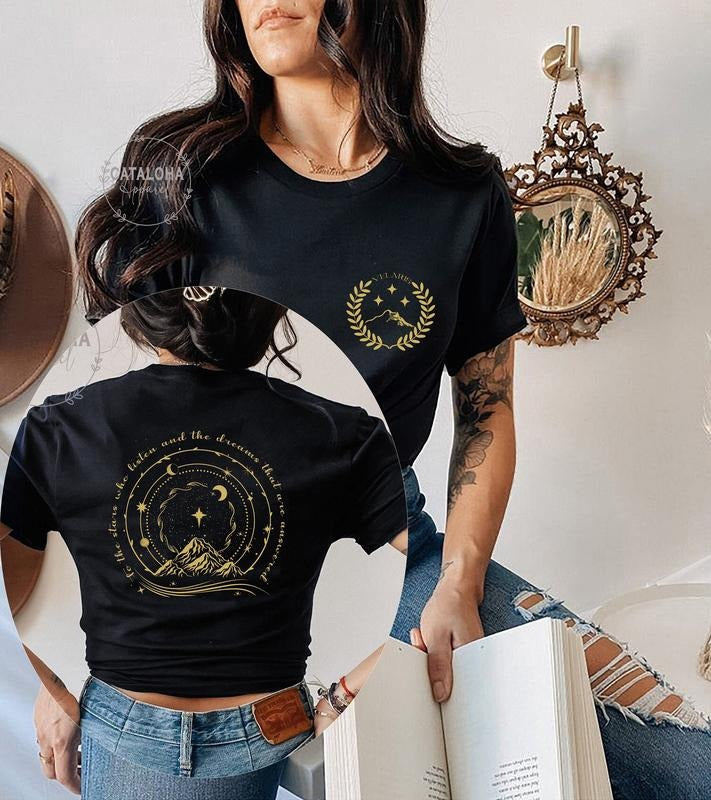2 Slides SJM Stars Who Listen Dreams That Are Answer City Starlight Two Side Velaris Court Thorns Roses Feyrestyle{N002}2 T-Shirts, Hoodie, Sweatshirt
