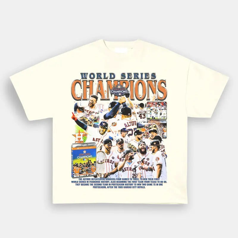 2017 WORLD SERIES CHAMPS- Vintage baseball Graphic Tee Hoodie, Sweatshirt | GrindPrints.com