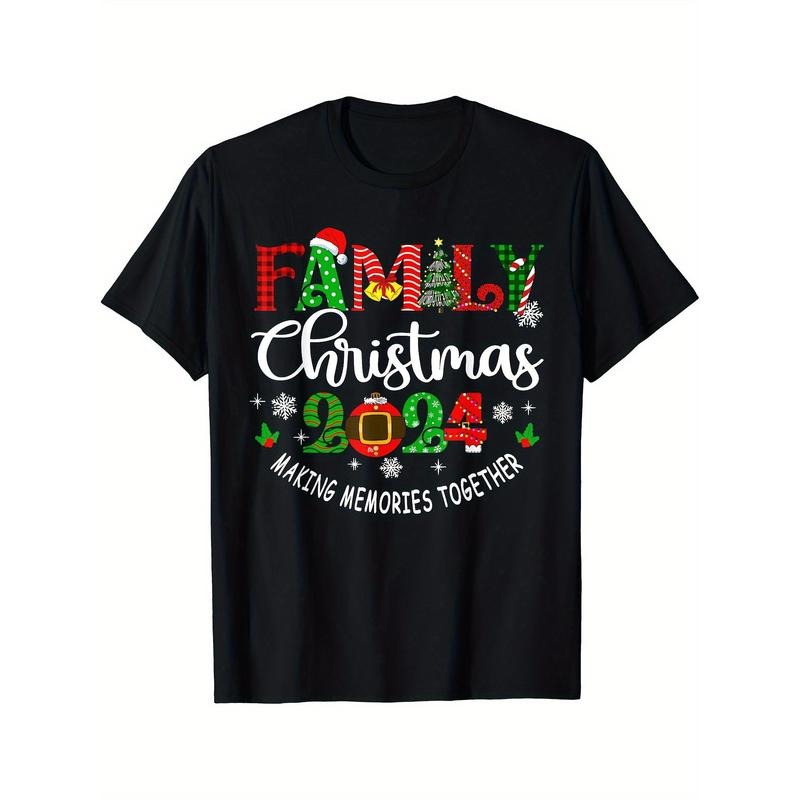 2024 Family Christmas Matching Outfit T-Shirt - Soft, Breathable, Comfortable Short Sleeve Tee for Men