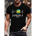 2024 Light and Versatile Plus-Size Jamaica Crewneck Short-Sleeved Men's T-Shirt Made in USA Hoodie, Sweatshirt
