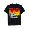 2024 Road Trip printed cotton round neck comfortable short-sleeved T-shirt with stylish pattern printing, suitable for...
