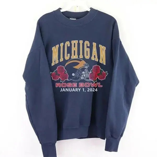 2024 University of Michigan Wolverines R0se B0wl Football Crewneck Sweatshirt Gift Fans T-Shirts, Hoodie | GrindPrints.com