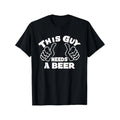 220g Pure Cotton Single-sided Printed Round Neck Short Sleeved T-shirt This Guy Needs A Beer Funny Beer Drinking Lovers...