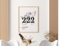 222 Angel Number Poster, Angel Number Print, Trendy Wall Art Print, Alignment, Manifestation Energy, Spiritual Poster,...